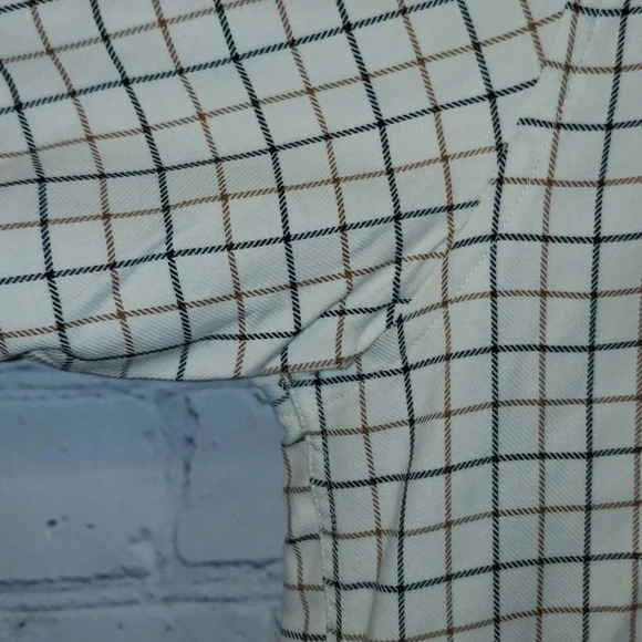 Cutter Buck Mens XXL Button Down Cotton Cashmere Blend Brown Plaid Dress Shirt - Picture 6 of 10